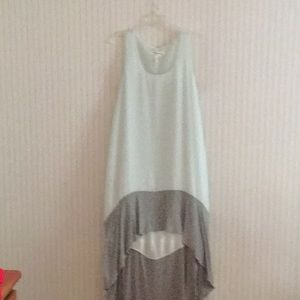 BCBG high low cocktail dress and shawl.